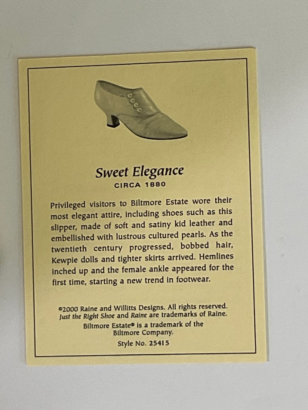 Just the Right Shoe Sculpture “Sweet Elegance” Biltmore Estate Collection W/COA - Picture 10 of 11